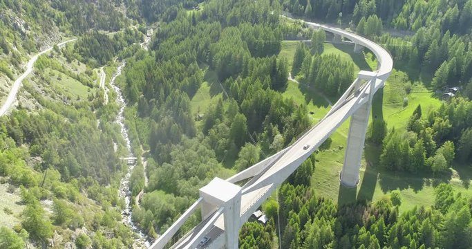 Stunning cinematic shot of Napol&eacute;on bridge in Switzerland