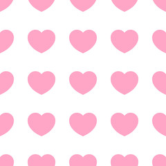 Cute pink hearts romantic seamless patttern. Texture for wallpapers, fabric, wrap, web page backgrounds, vector illustration