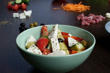 Greek salad with fresh vegetables