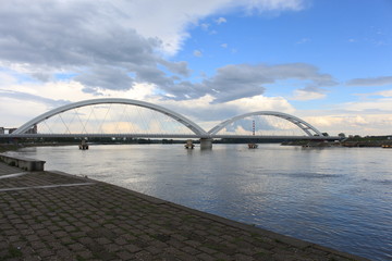 Zezelj bridge on river Danube in Novi Sad Serbia