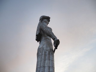 Famous Mother Georgia statue, Tbilisi. Tourist attraction