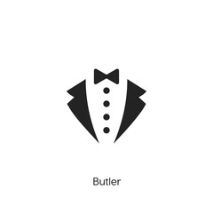 butler icon. butler vector symbol. Linear style sign for mobile concept and web design. butler symbol illustration. Pixel vector graphics - Vector	 - obrazy, fototapety, plakaty