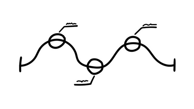 Infographic element - line chart with key points.