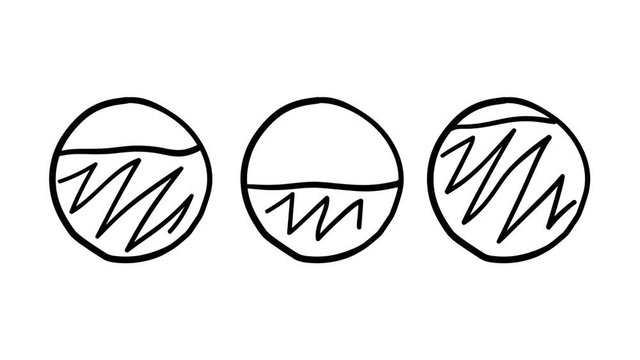 Infographic element - three circles with partial filling.