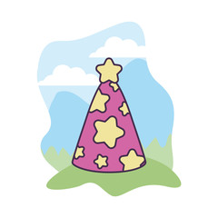 party hat decorative in landscape