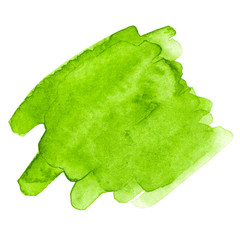 Watercolor brush stroke. Bright color. Gradient.