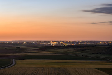 Countryside landscape with the city of Salamanca in the background, Spain