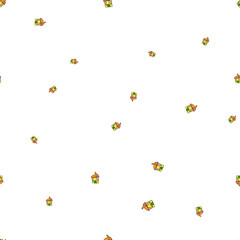 Seamless pattern of houses in doodle style
