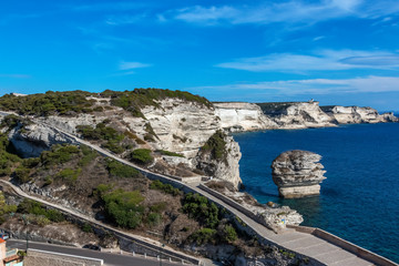 Treppen in Bonifacio Stadt auf Korsika
