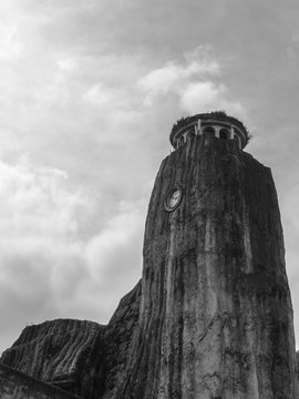 tower of La Pidra church in the new Pe&ntilde;ol, Antioquia Colombia