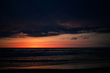 Fototapeta na wymiar Sunset over the Pacific Ocean in San Diego, CA
