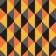 abstract diamond Halloween pixel fire seamless pattern - 274489074