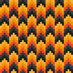 abstract halloween arrow pixel fire seamless pattern - 274489081