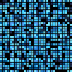 Seamless blue stained glass flat pixel background