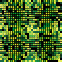Seamless green stained glass flat pixel background - 274489250