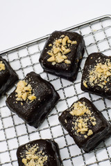 Vegan raw desserts. Love for a healthy vegan food concept