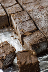 Vegan raw desserts. Love for a healthy vegan food concept