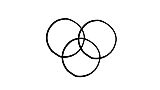 Hand-drawn infographic element - three intersecting circles.
