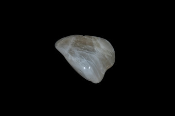 White Moonstone Rock on Black