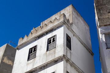 residential buildings in the old city of Tangier in Morocco