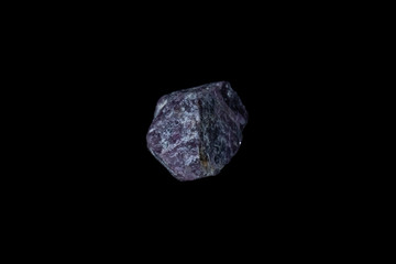 Purple Ruby Mineral on Black