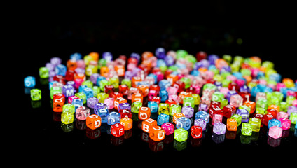 Business strategy and marketing concept, color cube figure 