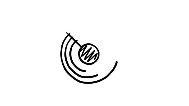 Hand-drawn and animated linear pie chart.