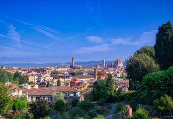 Fototapeta premium Florence, Italy along the Arno River.