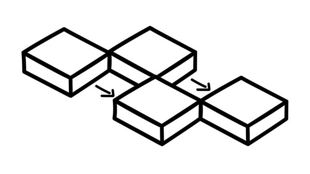 Freehand drawing infographic element - three-dimensional boxes.