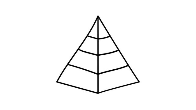 A hand-drawn infographic element - a three-dimensional pyramid.