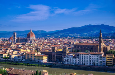 Fototapeta premium Florence, Italy along the Arno River.