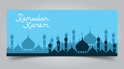 Ramadan kareem banner illustration.Religion muslim celebration