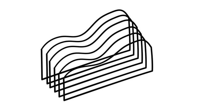 Freehand drawing infographic element - several line graphs in space.