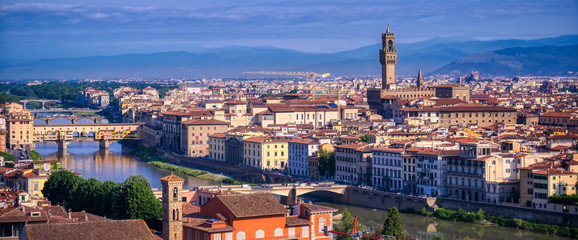 Florence, Italy along the Arno River.