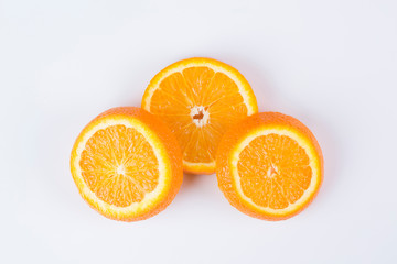 Orange slices, perfect wet slices of orange, perfect colors.