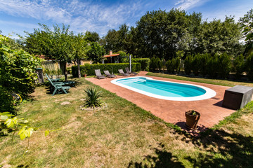 swimming pool in garden