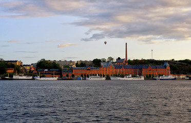 Scenic summer sunset in the Old Town (Gamla Stan) in Stockholm, Sweden