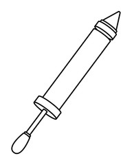 firecracker pyrotechnic icon cartoon isolated in black and white