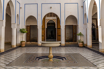 Moroccan main courtyard with its fountain. marrakesh morocco - 274499443
