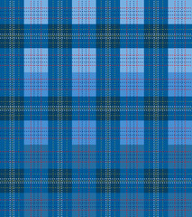 Shades of blue twill plaid tartan checkered pattern for textile, fabric, garments