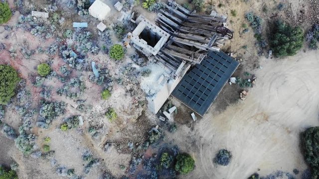 Combination Shaft Near Virginia City - Part of the Comstock Load - Aerial Drone Shot.
