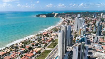 Natal / Rio Grande do Norte / Brazil - Circa May 2019: Beautiful aerial image of the city of Natal, Rio Grande do Norte, Brazil. - obrazy, fototapety, plakaty