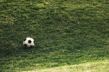 soccor ball on the yard