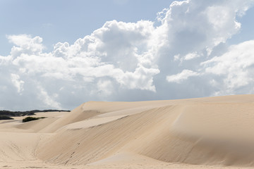Fototapeta na wymiar Beautiful aerial image of dunes in the Natal city, Rio Grande do Norte, Brazil.