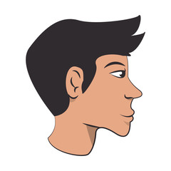 Man face cartoon sideview isolated cartoon