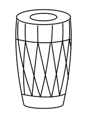 drum mridangam icon cartoon isolated in black and white