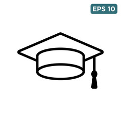 graduation cap icon vector