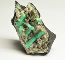 Emerald from Colombia raw gemstones in Matrix
