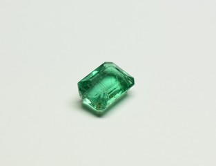 Emerald facet cut gemstone from Afghanistan