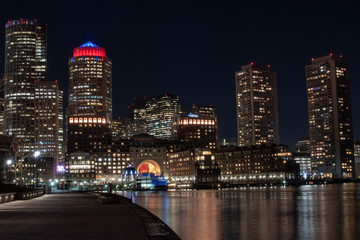 Fototapeta na wymiar boston skyline at night